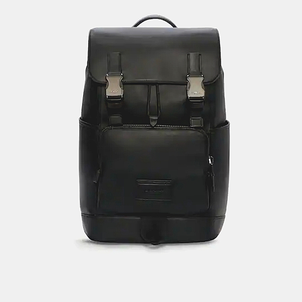 NEW Coach Track Leather Backpack in Gunmetal/Black